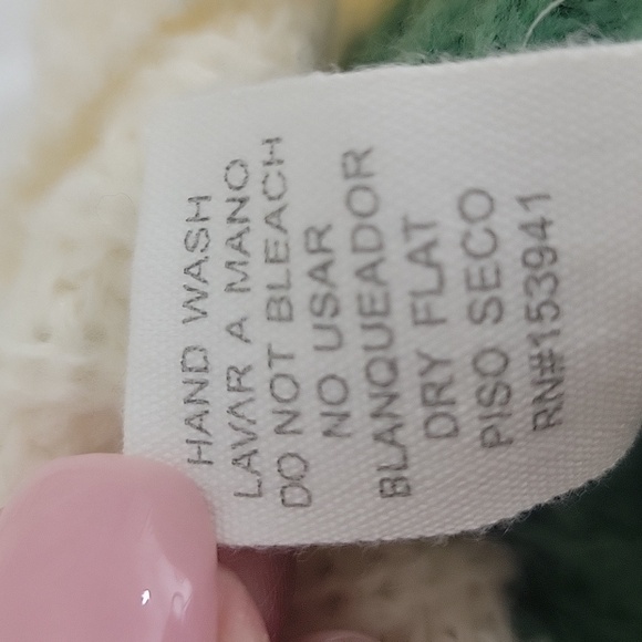 TIMING Cream and Green Striped Sweater Size Small - Picture 7 of 7
